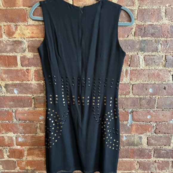 Cythnia Rowley Studded Black Dress Size 2 - Picture 2 of 4